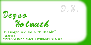 dezso wolmuth business card